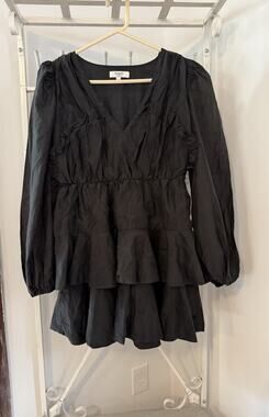 GOLIGHTLY IRIS KJOLE - BLACK dress preppy long sleave Lg